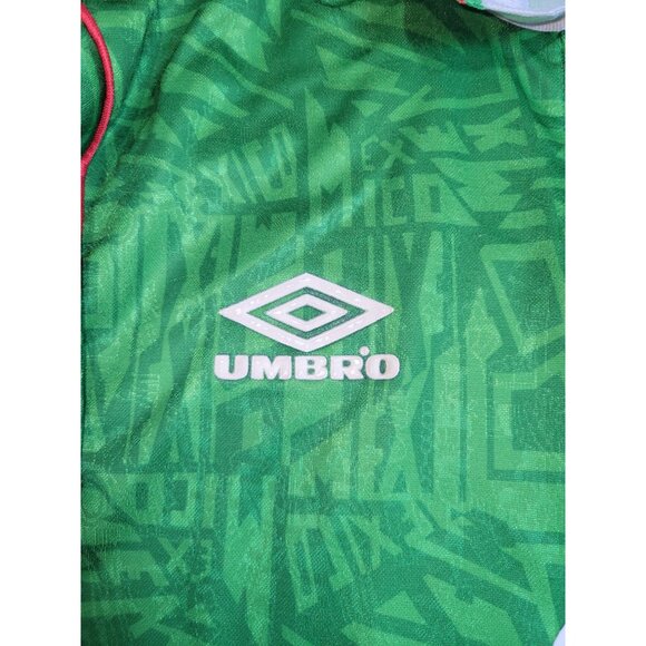Hugo Sanchez Mexico Umbro 1993 COPA AMERICA Soccer Jersey Shirt L - Picture 5 of 9